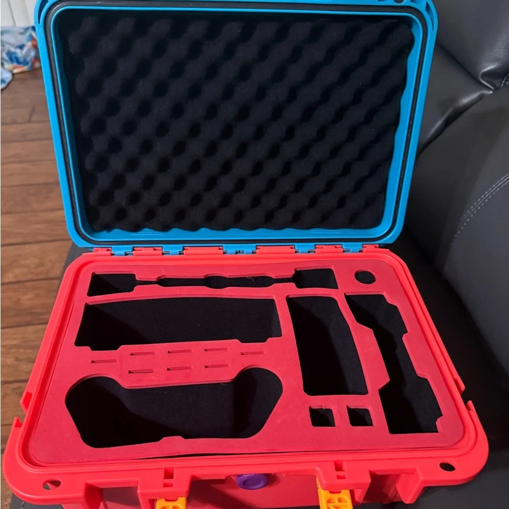 Red and Blue Nintendo switch carrying case